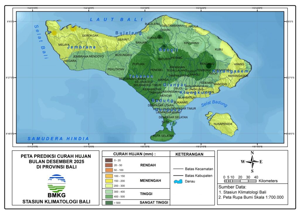 Bali weather forecast for December 2025