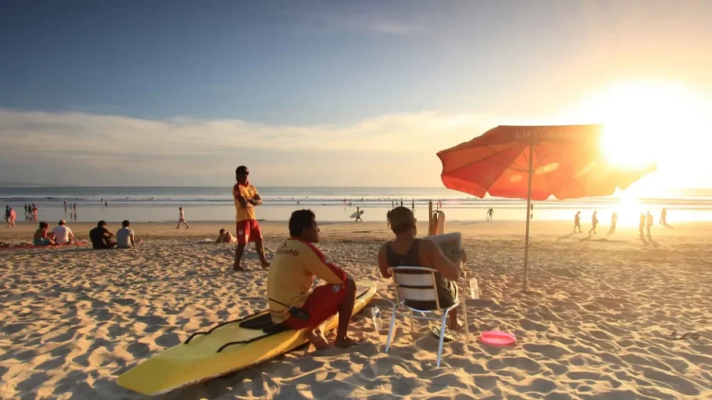 kuta beach sunset