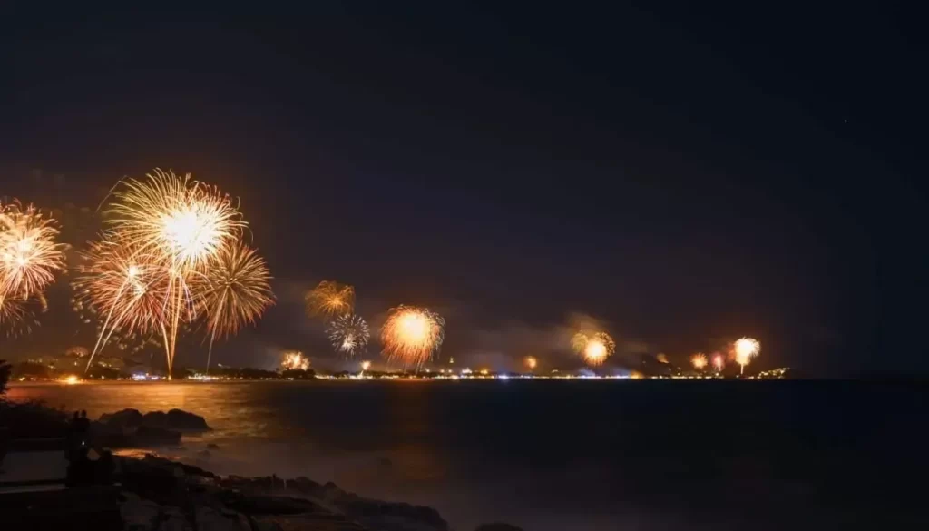 Fireworks over Jimbaran