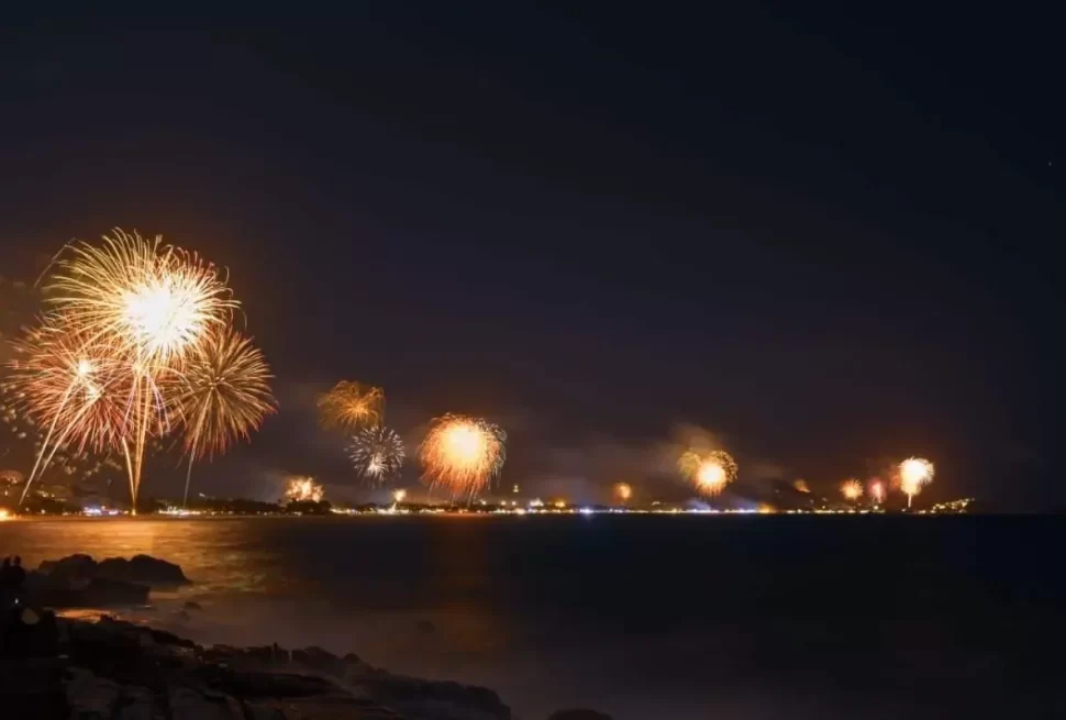 Fireworks over Jimbaran