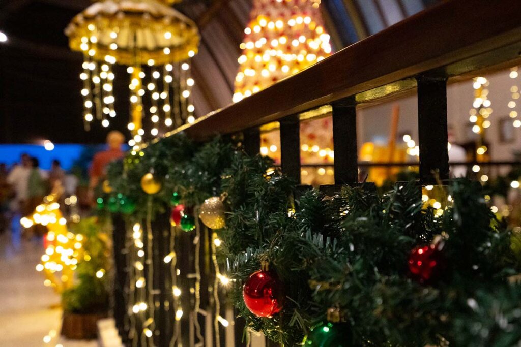 Grand Christmas lights display at a Nusa Dua resort